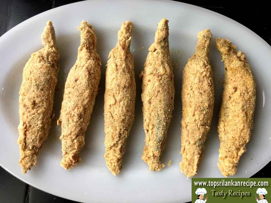 Whole Fish Fry with Bread Crumbs Recipe Deep Fry Meen Poriyal Top